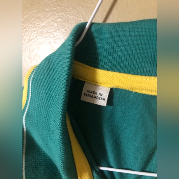 Selected Homme Bright Ocean Green Blue Yellow Polo - Picture 6 of 9